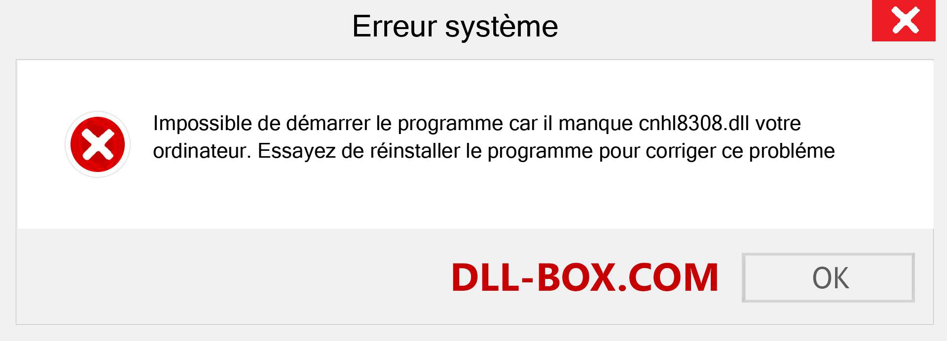 Le fichier cnhl8308.dll est manquant ?. Télécharger pour Windows 7, 8, 10 - Correction de l'erreur manquante cnhl8308 dll sur Windows, photos, images